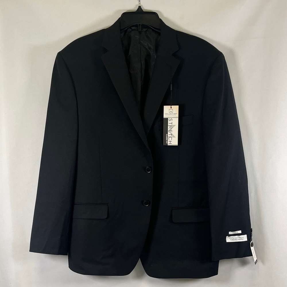 Michael Strahan Black Classic Fit Stretch Blazer 46S NWT